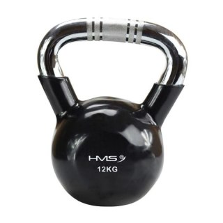 Kettlebell żeliwny uchwyt chrom radełkowany HMS KTC16 BLACK