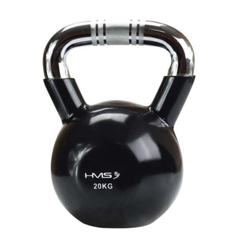 Kettlebell żeliwny uchwyt chrom radełkowany HMS KTC16 BLACK