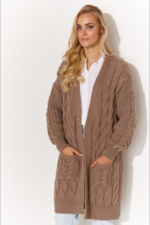 Sweter Kardigan Model S134 Cappuccino - Makadamia