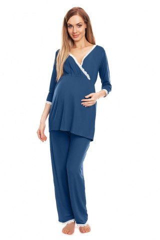 Piżama Ciążowa Model 0136 Blue - PeeKaBoo