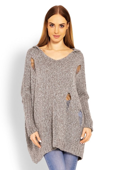 Sweter Damski Model 30055 Cappuccino - PeeKaBoo