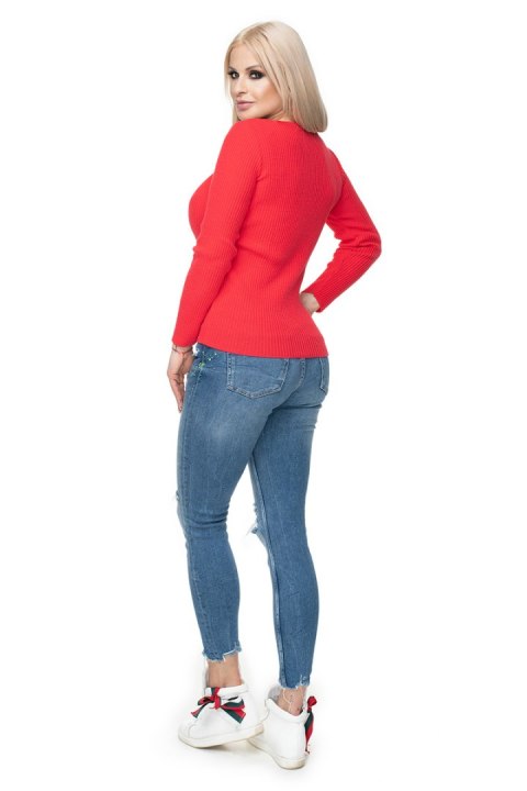 Sweter Damski Model 70021 Coral - PeeKaBoo