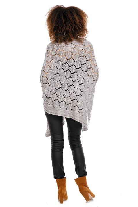 Sweter Poncho model 30012C Light Gray - PeeKaBoo