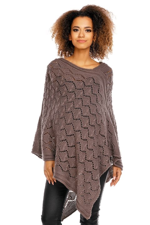 Sweter Poncho model 30012C Mocca - PeeKaBoo