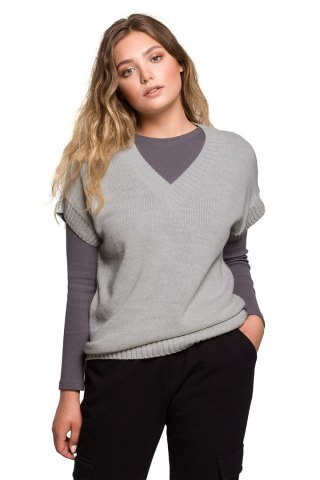 Bezrękawnik Model BK076 Grey - BE Knit