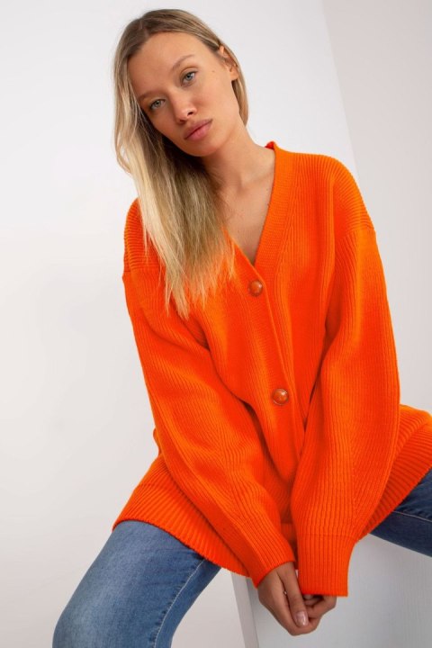 Sweter Kardigan Model LC-SW-0267.06X Orange - Rue Paris