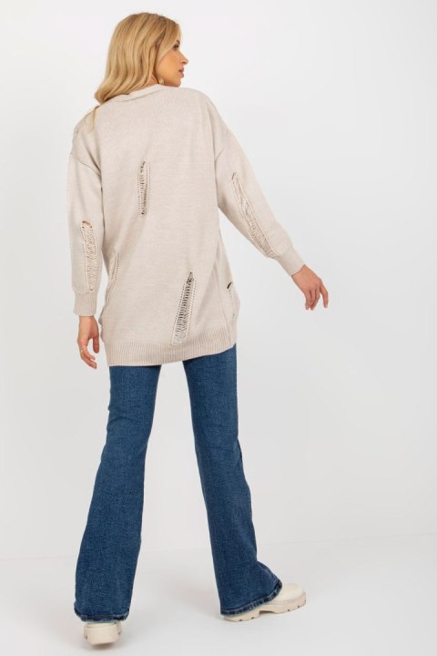 Sweter Kardigan Model LC-SW-8042.04X Beige - Rue Paris