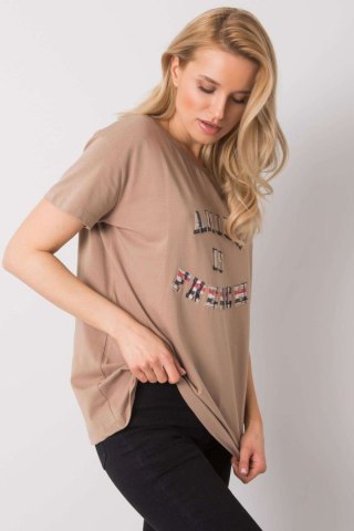 T-shirt Damski Model FA-TS-6892.88 Dark Beige - Fancy