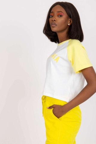 T-shirt Damski Model FA-TS-7708.44 White/Yellow - Fancy