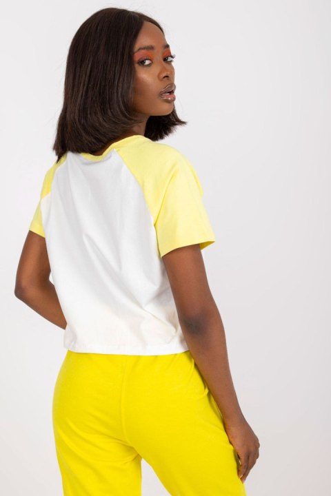 T-shirt Damski Model FA-TS-7708.44 White/Yellow - Fancy