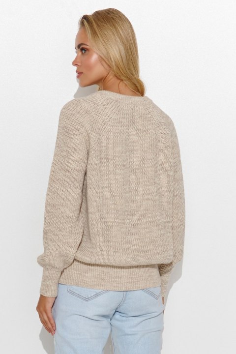 Sweter Damski Model S140 Beige Melange - Makadamia