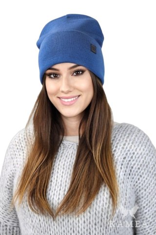 SALLY czapka beanie zimowa czapka uniwersalna kolor jeansowy - Kamea